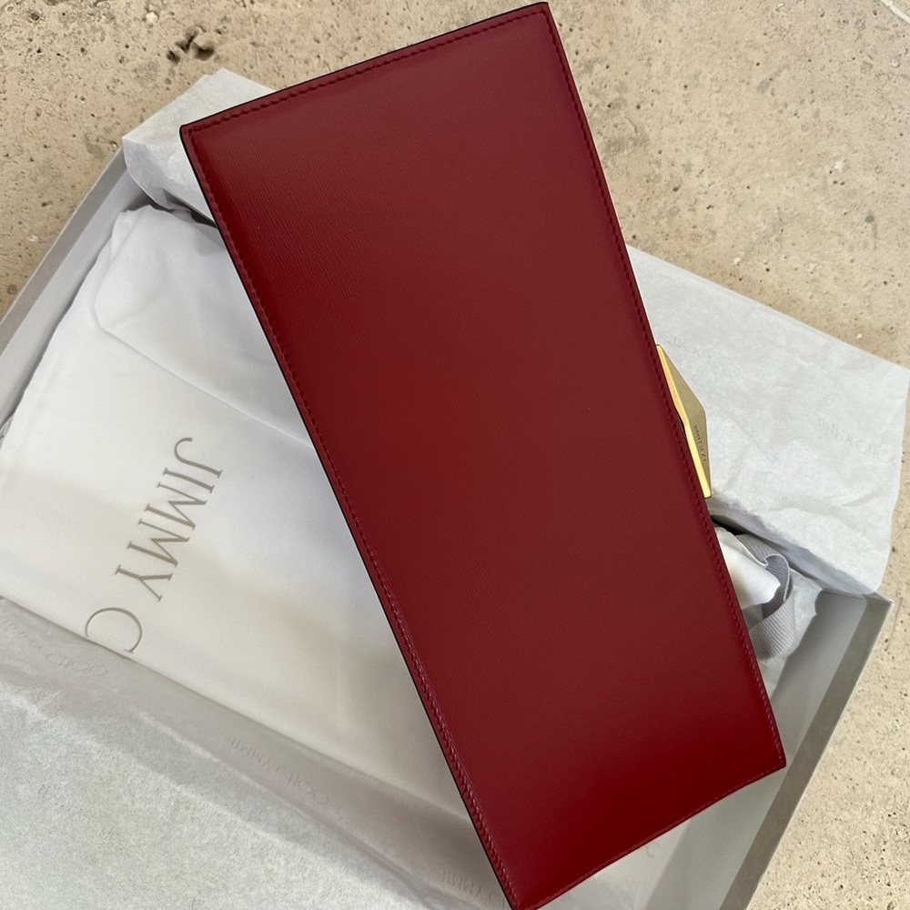 Latte Box Leather Cocktail Clutch NEW WITH BOX